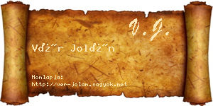 Vér Jolán névjegykártya